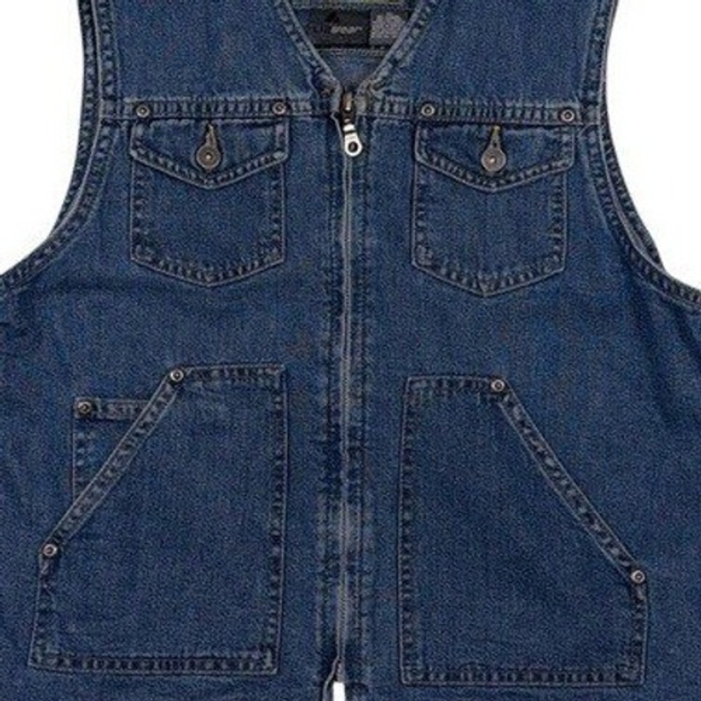 Liz Claiborne Jeans Lizwear Denim Vest Medium Wash Zip Up Blue Womens Size M - Picture 3 of 8